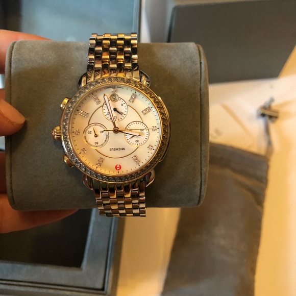 🔴SOLD🔴 Michele Watch with Natural Diamonds - Picture 2 of 5